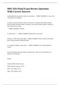 MIS 3353 Final Exam Review Questions With Correct Answers