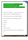 NCRM Certification 2025&sol;2026 Exam  Questions and Answers 100&percnt;  Guaranteed Success &vert; Already Rated A&plus;