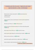 NUR234 ECPI EXAM 1 MH EXAM 2025 QUESTIONS AND ANSWERS