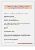 NURS 312 MIDTERM EXAM 2025 QUESTIONS AND ANSWERS
