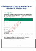 Math 225n Final Exam Statistics QUestions and Answers-Chamberlain College of Nursing&period;