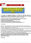 Health Assessment ATI EXAM 1 correctly answered latest 2025