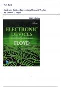 TEST BANK With Answer Key for Electronic Devices Conventional Current Version 10th Edition by Thomas L&period; Floyd All Chapters 1-18 Covered &vert;&vert; Complete Latest Guide A&plus;
