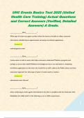 UHC Events Basics Test 2025 &lpar;United Health Care Training&rpar; Actual Questions and Correct Answers &lpar;Verified&comma; Detailed Answers&rpar; A Grade&period;  