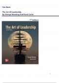Test Bank for The Art of Leadership&comma; 7th Edition by George Manning and Kent Curtis&comma; Verified Chapters 1-20&vert;&vert; Latest Edition
