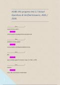 HUBS 191 progress test 2 &sol; Actual Questions & Verified Answers&comma; 2025 &sol; 2026&period; 