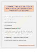 CHAPTER 2&period; CRITICAL THINKING & THE NURSING PROCESS EXAM 2025 QUESTIONS AND ANSWERS