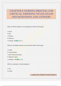 CHAPTER 5 NURSING PROCESS AND CRITICAL THINKING NCLEX EXAM 2025 QUESTIONS AND ANSWERS