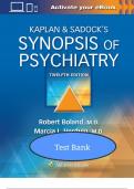 Test Bank for Kaplan & Sadock’s Synopsis of Psychiatry 12th Edition by Boland et al. – All Chapters with Answers & Rationales (Latest 2024 Update)