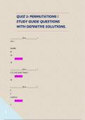 QUIZ 2&colon; PERMUTATIONS &sol; STUDY GUIDE QUESTIONS WITH DEFINITIVE SOLUTIONS&period; 