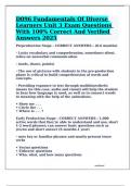 D096 Fundamentals Of Diverse Learners Unit 3 Exam Questions With 100&percnt; Correct And Verified Answers 2025
