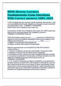 D096 Diverse Learners Fundamentals Exam Questions With Correct answers 100&percnt; 2025
