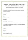 CWB LEVEL 2 CLOSED BOOK EXAM STUDY GUIDE E WITH COMPLETE 550 QUESTIONS AND WELL ELABORATED ANSWERS JUST RELEASED 