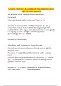 General Chemistry I &ndash; Cumulative Final Exam Questions with Accurate Answers &lpar;Thermodynamics&comma; Bonding&comma; Stoichiometry&comma; Equilibrium&rpar;
