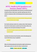 MTTC&colon; Health & PE Questions and Answers &lpar;Rated 100&percnt;&rpar;