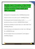 Aceable Agent Principles of Real Estate  2 &lpar;2025&rpar; Comprehensive Questions and  Verified Answers &lpar;elaborated&rpar; get it  100&percnt; Accurate&excl;&excl; 