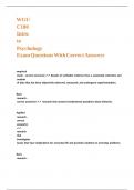 WGU C180 Intro to Psychology Exam Questions With Correct Answers&period;