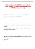Midterm Exam NURS 6501 &lpar;Latest 2025- 2026 Update&rpar; Advanced Pathophysiology 6501 Walden University