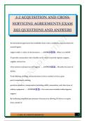4-2 ACQUISITION AND CROSS- SERVICING AGREEMENTS EXAM 2025 QUESTIONS AND ANSWERS