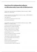 State farm Fire independent adjuster certification study exam with verified answers&period;