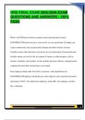 HRB FINAL EXAM 2025&sol;2026 EXAM  QUESTIONS AND ANSWERS &vert; 100&percnt;  PASS 