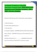 Louisiana Property & Casualty  Insurance Course Exam 2025&sol;2026 Exam  Questions and Detailed Answers &vert; Get it  100&percnt; Correct Answers