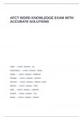 AFCT WORD KNOWLEDGE EXAM WITH ACCURATE SOLUTIONS