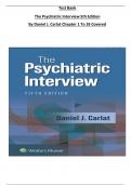Test Bank For The Psychiatric Interview 5th Edition&lpar; Daniel J&period; Carlat &comma; 2025&rpar; All Chapters 1-34&vert; Newest Edition