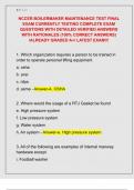 NCCER BOILERMAKER MAINTENANCE TEST FINAL  EXAM CURRENTLY TESTING COMPLETE EXAM  QUESTIONS WITH DETAILED VERIFIED ANSWERS  WITH RATIONALES &lpar;100&percnt; CORRECT ANSWERS&rpar;  &sol;ALREADY GRADED A&plus;&sol; LATEST EXAM&excl;&excl;&excl;