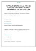FNP PRACTICE TEST EXAM ALL WITH 650 QUESTIONS AND CORRECT DETAILED SOLUTIONS JUST RELEASED THIS YEAR