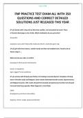 FNP PRACTICE TEST EXAM ALL WITH 350 QUESTIONS AND CORRECT DETAILED SOLUTIONS JUST RELEASED THIS YEAR