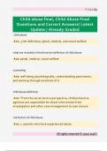 Child abuse final&comma; Child Abuse Final  Questions and Correct Answers&sol; Latest  Update &sol; Already Graded