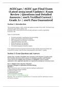 AGEC 340 Final Exam &lpar;Latest 2025&sol;2026 Update&rpar; &vert; Exam Review with Questions and Detailed Answers &ndash; 100&percnt; Verified Correct