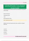  Real Estate Questions and Correct Answers&sol; Latest Update &sol; Already Graded