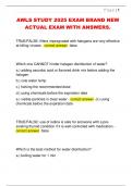 AWLS STUDY 2025 EXAM BRAND NEW  ACTUAL EXAM WITH ANSWERS&period; 