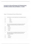 Test Bank For Advanced Physiology and Pathophysiology&comma; 2nd Edition&comma; By Nancy Tkacs&comma; All Chapters 1-17 LATEST