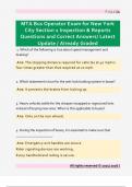 MTA Bus Operator Exam for New York  City Section 1 Inspection & Reports  Questions and Correct Answers&sol; Latest  Update &sol; Already Graded
