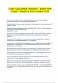 Texas Real Estate Principles 1 Exam With Correct Questions And Answers 2025