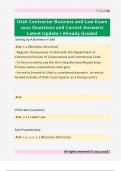 Utah General Contractors Code Learning  Questions and Correct Answers&sol; Latest  Update &sol; Already Graded