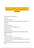 WGU D313 ANATOMY AND PHYSIOLOGY 2 REPRODUCTIVE EXAM QUESTIONS AND ANSWERS