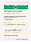Sociology 1301 Midterm Questions and  Correct Answers&sol; Latest Update &sol; Already  Graded