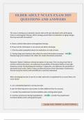 OLDER ADULT NCLEX EXAM 2025 QUESTIONS AND ANSWERS
