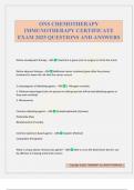 ONS CHEMOTHERAPY IMMUNOTHERAPY CERTIFICATE EXAM 2025 QUESTIONS AND ANSWERS