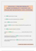 ONS&sol;ONCC CHEMOTHERAPY IMMUNOTHERAPY CERTIFICATE EXAM 2025 QUESTIONS AND ANSWERS