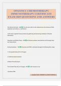 ONS&sol;ONCC CHEMOTHERAPY IMMUNOTHERAPY CERTIFICATE EXAM 2025 QUESTIONS AND ANSWERS