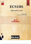 ECS1501 Assignment 3 &lpar;DETAILED ANSWERS&rpar; 2025 - DUE 21 July 2025