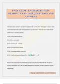 PAIN EXAM - LACHARITY PAIN READING EXAM 2025 QUESTIONS AND ANSWERS