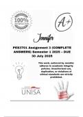 PES3701 Assignment 3 &lpar;COMPLETE ANSWERS&rpar; Semester 1 2025 &ndash; DUE 30 July 2025&semi; 100&percnt; correct solutions and explanations&period;