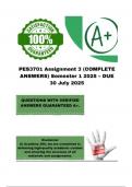 PES3701 Assignment 3 &lpar;COMPLETE ANSWERS&rpar; Semester 1 2025 &ndash; DUE 30 July 2025&semi; 100&percnt; correct solutions and explanations&period;