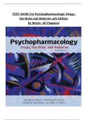 Test Bank for Psychopharmacology&colon; Drugs&comma; the Brain and Behavior &lpar;4th Edition&rpar; by Meyer &ndash; All Chapters Covered &vert; A&plus; Exam Guide